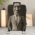 1-Piece Abstract Sculpture Suit Moai Art Stone  Suitcase Luggage Cover, Stretch Protective Sleeve