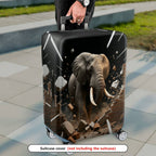 1-Piece Elephant Brick Wall Illustration Bold Impact Artistic Creative Elephant theme, Holiday  Suitcase Luggage Cover, Stretch Protective Sleeve