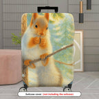 1-Piece Forest Squirrel Winter Scene Cute Animal Nature  Suitcase Luggage Cover, Stretch Protective Sleeve