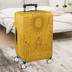 1-Piece Sunlight Nature Art Yellow Cosmic Vintage Bohemian  Suitcase Luggage Cover, Stretch Protective Sleeve