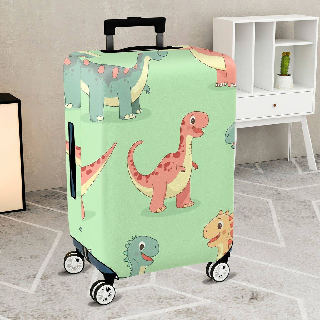 1-Piece Adorable Dinosaur  Fun Colorful Whimsical  Suitcase Luggage Cover, Stretch Protective Sleeve