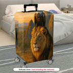 1-Piece Lion Eagle Sunset Landscape Animal Art Nature  Suitcase Luggage Cover, Stretch Protective Sleeve