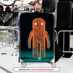 1-Piece Abstract Orange Line Art Figure Travel Business Graphic Mystical  Suitcase Luggage Cover, Stretch Protective Sleeve