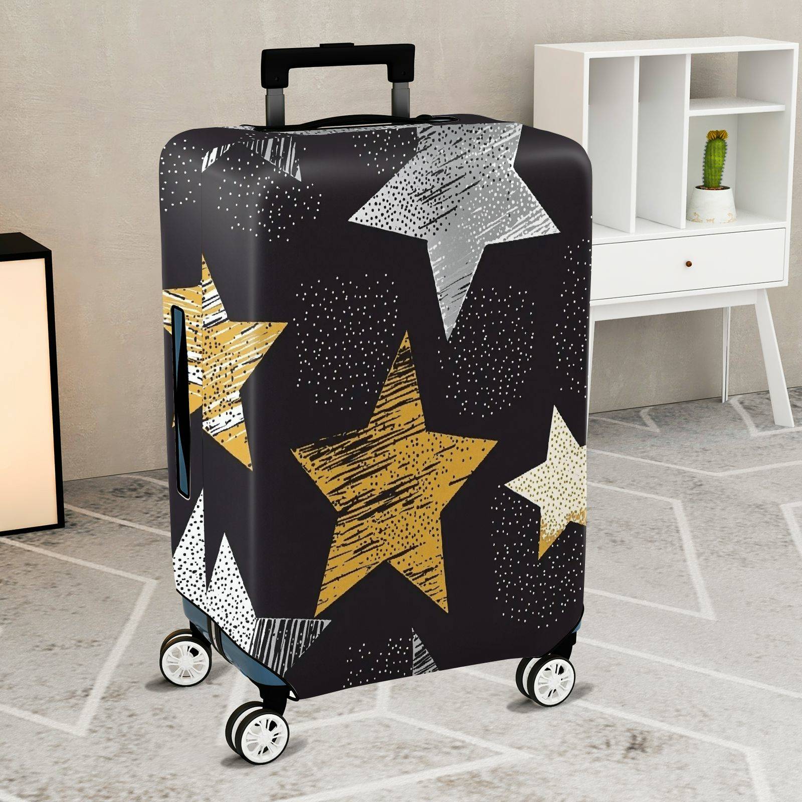1-Piece Starry Night Celestial Cosmic Galaxy Stellar  Suitcase Luggage Cover, Stretch Protective Sleeve