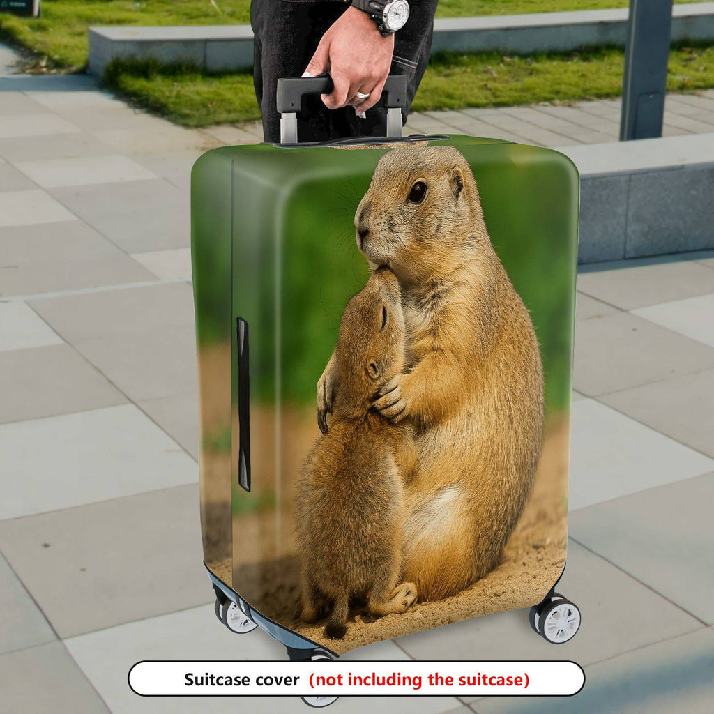 1-Piece Prairie Dog Animal Hug Cute Wildlife Nature Love  Suitcase Luggage Cover, Stretch Protective Sleeve