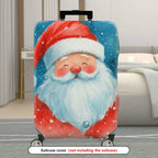 1-Piece Santa Claus Christmas Winter Snow Holiday  Suitcase Luggage Cover, Stretch Protective Sleeve