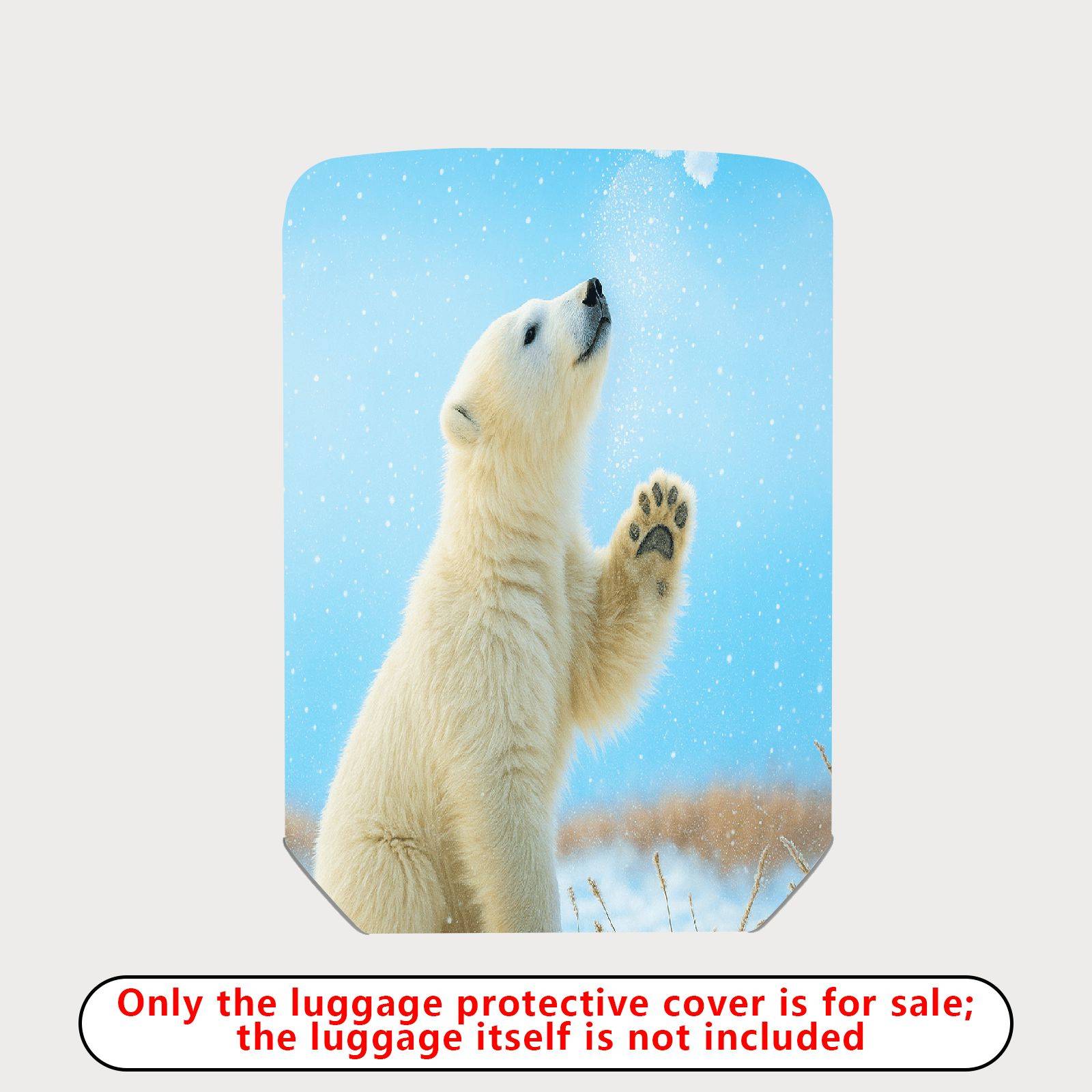 1-Piece Cute Polar Bear Winter Snow Nature Animal  Suitcase Luggage Cover, Stretch Protective Sleeve