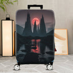 1-Piece Fantasy Landscape Red Moon Night Sky Mountain Reflection  Suitcase Luggage Cover, Stretch Protective Sleeve