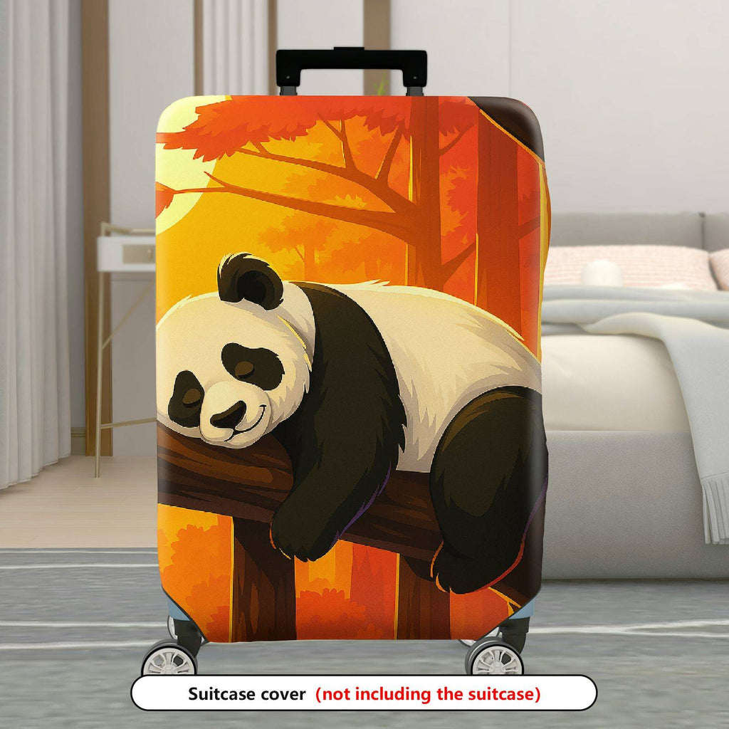 1-Piece Cute  Panda Tree Autumn Nature Luggage  Suitcase Luggage Cover, Stretch Protective Sleeve