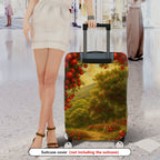 1-Piece Nature Fruit Orchard Landscape Sunset Red Apples  Suitcase Luggage Cover, Stretch Protective Sleeve