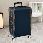 1-Piece Vintage Geometric Ornate Elegant Navy  Suitcase Luggage Cover, Stretch Protective Sleeve