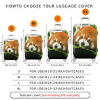 1-Piece Red Panda Nature Animal Wildlife Lush Green Cute  Suitcase Luggage Cover, Stretch Protective Sleeve