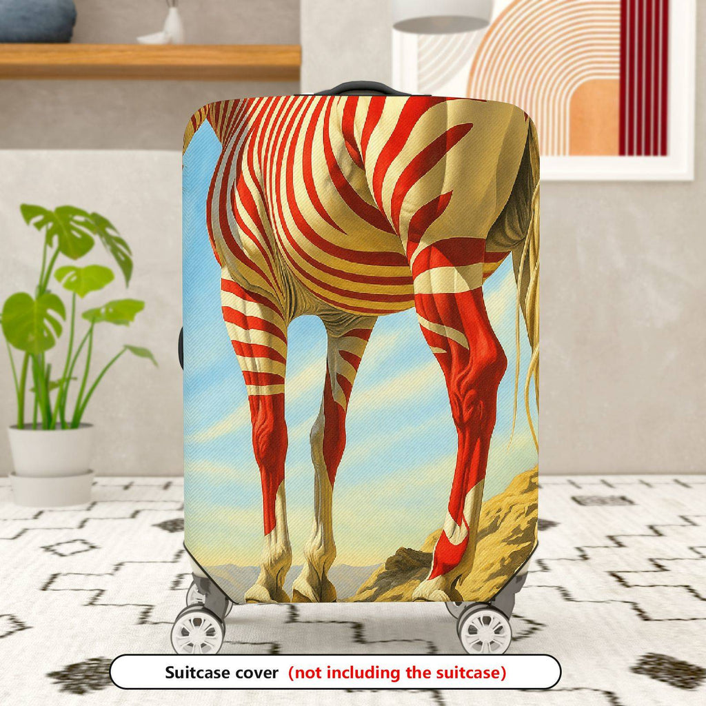 1-Piece Striped Zebra Horse Artistic Vibrant Unique  Suitcase Luggage Cover, Stretch Protective Sleeve
