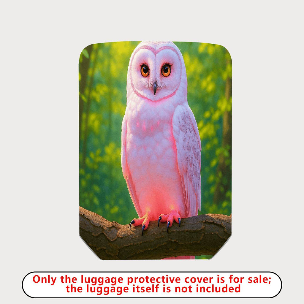 1-Piece Cute Owl Pink Forest Nature Animal  Suitcase Luggage Cover, Stretch Protective Sleeve