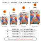 1-Piece Painted Feather Parrot Floral Abstract  Suitcase Luggage Cover, Stretch Protective Sleeve