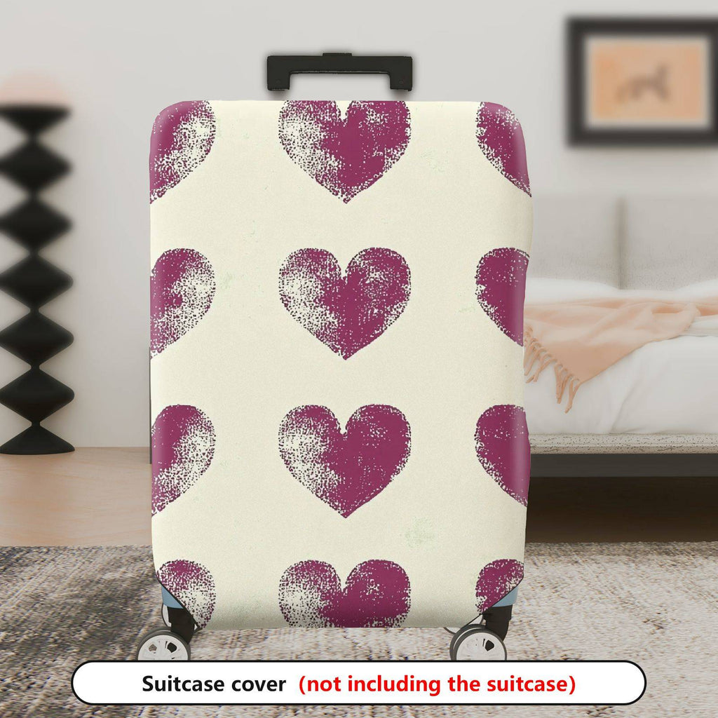1-Piece Heart Pattern Romantic Love Passion Holiday Vacation  Suitcase Luggage Cover, Stretch Protective Sleeve