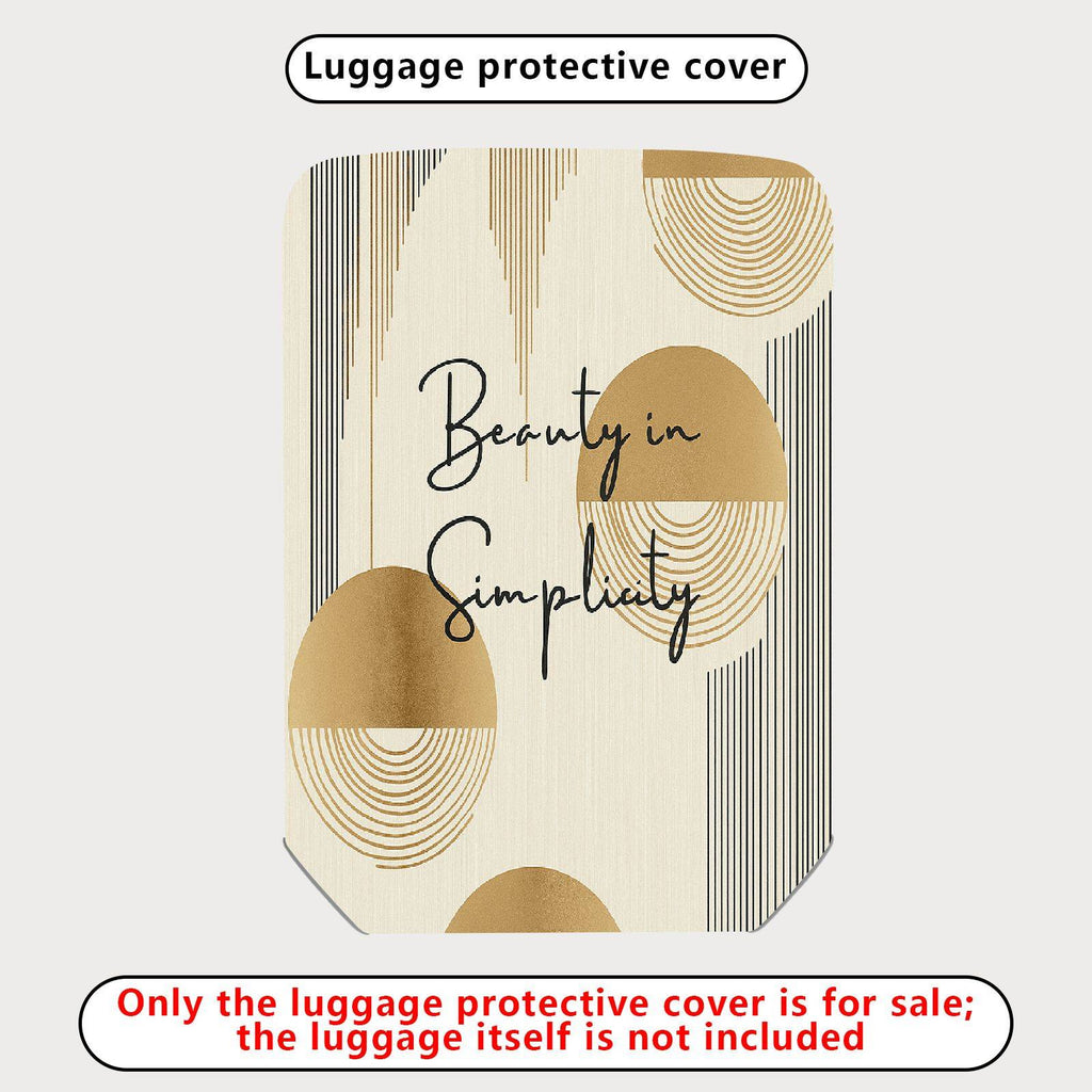 1-Piece Abstract Geometric Minimalist Beige Artistic Modern  Suitcase Luggage Cover, Stretch Protective Sleeve