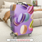 1-Piece Colorful Sweet Macaron Pastel Fun Cute  Suitcase Luggage Cover, Stretch Protective Sleeve