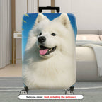 1-Piece Dog Animal Fluffy Cute Nature Smiling  Suitcase Luggage Cover, Stretch Protective Sleeve