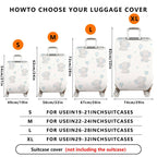 1-Piece Adorable Elephant Heart Balloon  Blue Animal Love  Suitcase Luggage Cover, Stretch Protective Sleeve