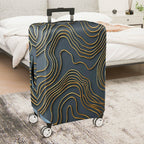 1-Piece Abstract Gold Line Geometric Modern Art  Suitcase Luggage Cover, Stretch Protective Sleeve