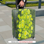 1-Piece Abstract Green Yellow Swirl Circular Artistic Vibrant  Suitcase Luggage Cover, Stretch Protective Sleeve