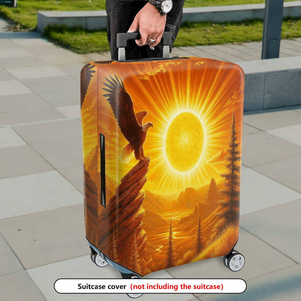 1-Piece Eagle Sun Landscape Nature Scenic Majestic  Suitcase Luggage Cover, Stretch Protective Sleeve