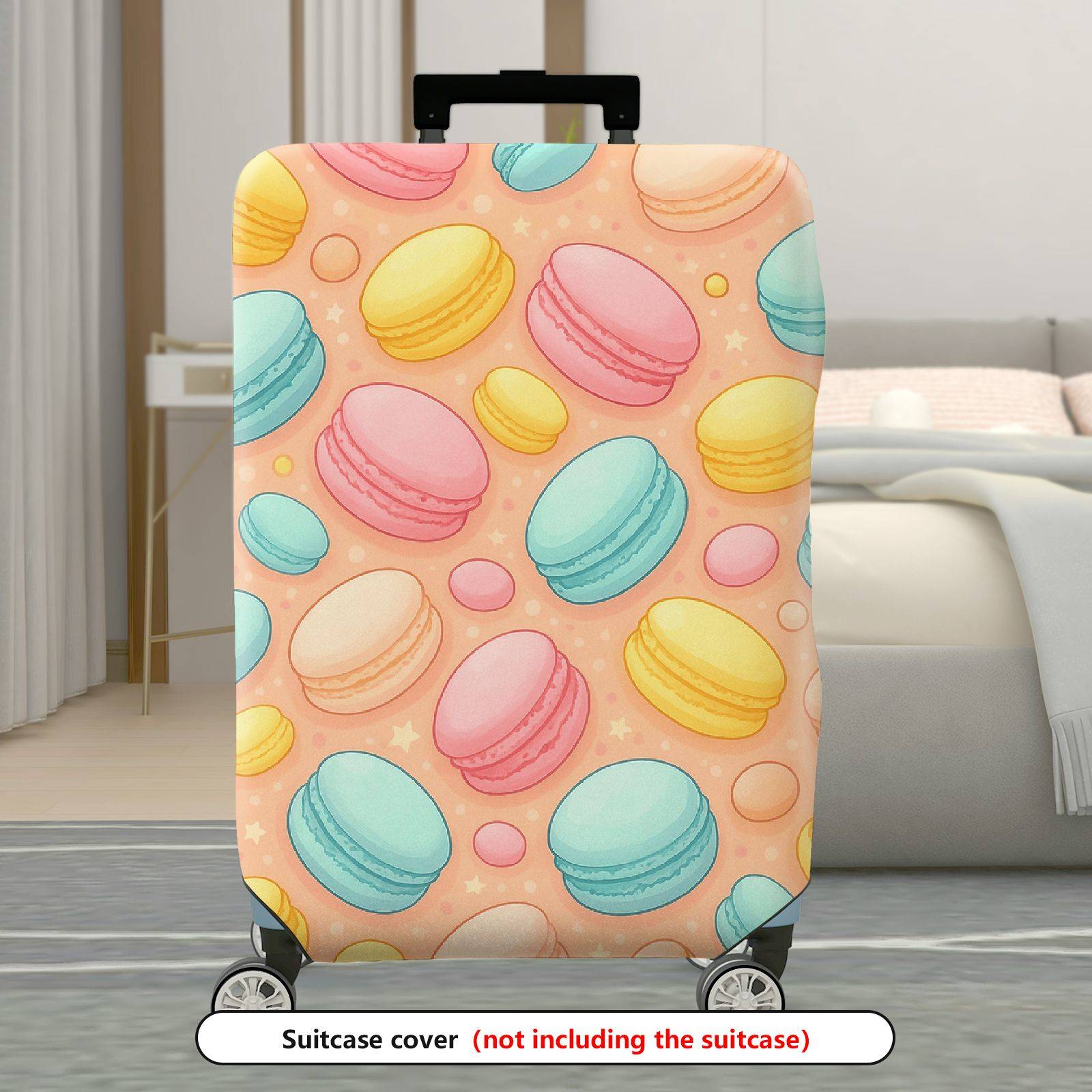 1-Piece Macaron Pastel Cute Colorful Fun Pattern  Suitcase Luggage Cover, Stretch Protective Sleeve
