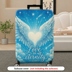1-Piece Angel Heart Wings Starry Sky Eternal Love  Suitcase Luggage Cover, Stretch Protective Sleeve