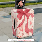 1-Piece Pink Ribbon Heart Valentine Love Holiday  Suitcase Luggage Cover, Stretch Protective Sleeve