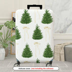 1-Piece Christmas Tree Ribbon Holiday Festive Decorative  Suitcase Luggage Cover, Stretch Protective Sleeve