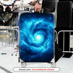 1-Piece Galaxy Nebula Blue Cosmic Star Spiral  Suitcase Luggage Cover, Stretch Protective Sleeve