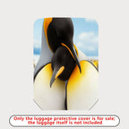1-Piece Penguin Nature Animal Hugging Love Cute  Suitcase Luggage Cover, Stretch Protective Sleeve