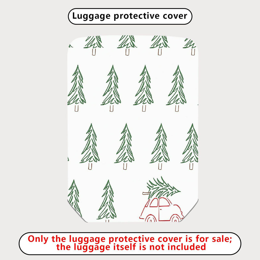 1-Piece Green Pine Tree Forest Car Holiday  Suitcase Luggage Cover, Stretch Protective Sleeve