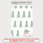 1-Piece Green Pine Tree Forest Car Holiday  Suitcase Luggage Cover, Stretch Protective Sleeve