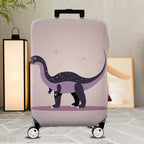 1-Piece Dinosaur Starry Gray Purple Galaxy Magic Cosmic  Suitcase Luggage Cover, Stretch Protective Sleeve