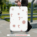 1-Piece Christmas Snowflakes Candy Cane Festive Travel Holiday  Suitcase Luggage Cover, Stretch Protective Sleeve