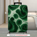 1-Piece Abstract Swirl Pattern Green Artistic Fluid Natural  Suitcase Luggage Cover, Stretch Protective Sleeve