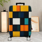 1-Piece Geometric Colorful Abstract Modern Artistic Vibrant  Suitcase Luggage Cover, Stretch Protective Sleeve
