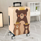 1-Piece Cute Bear Family Crown  Animal Travel  Suitcase Luggage Cover, Stretch Protective Sleeve