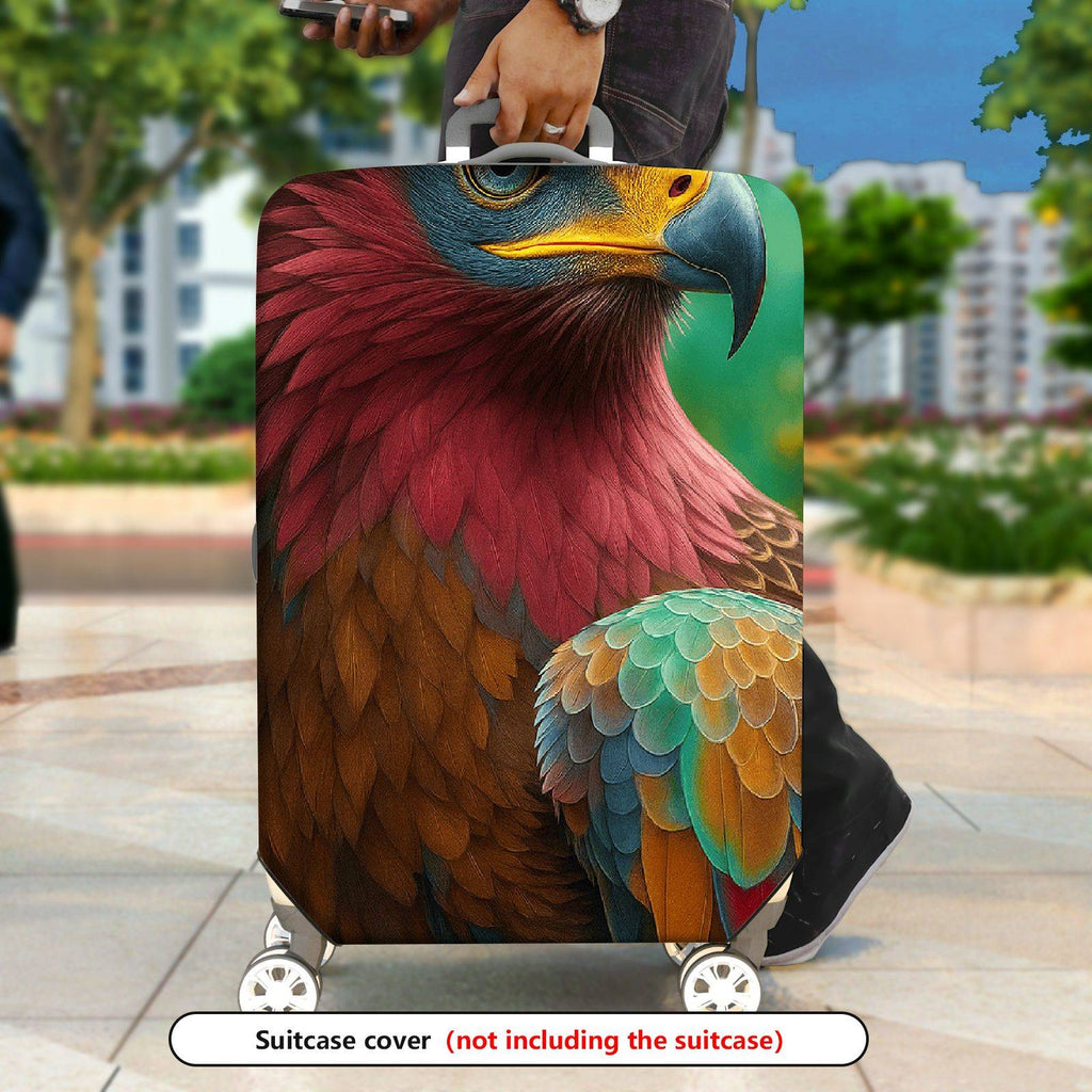 1-Piece Vibrant Parrot Bird Colorful Nature Artistic Wildlife  Suitcase Luggage Cover, Stretch Protective Sleeve