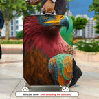 1-Piece Vibrant Parrot Bird Colorful Nature Artistic Wildlife  Suitcase Luggage Cover, Stretch Protective Sleeve