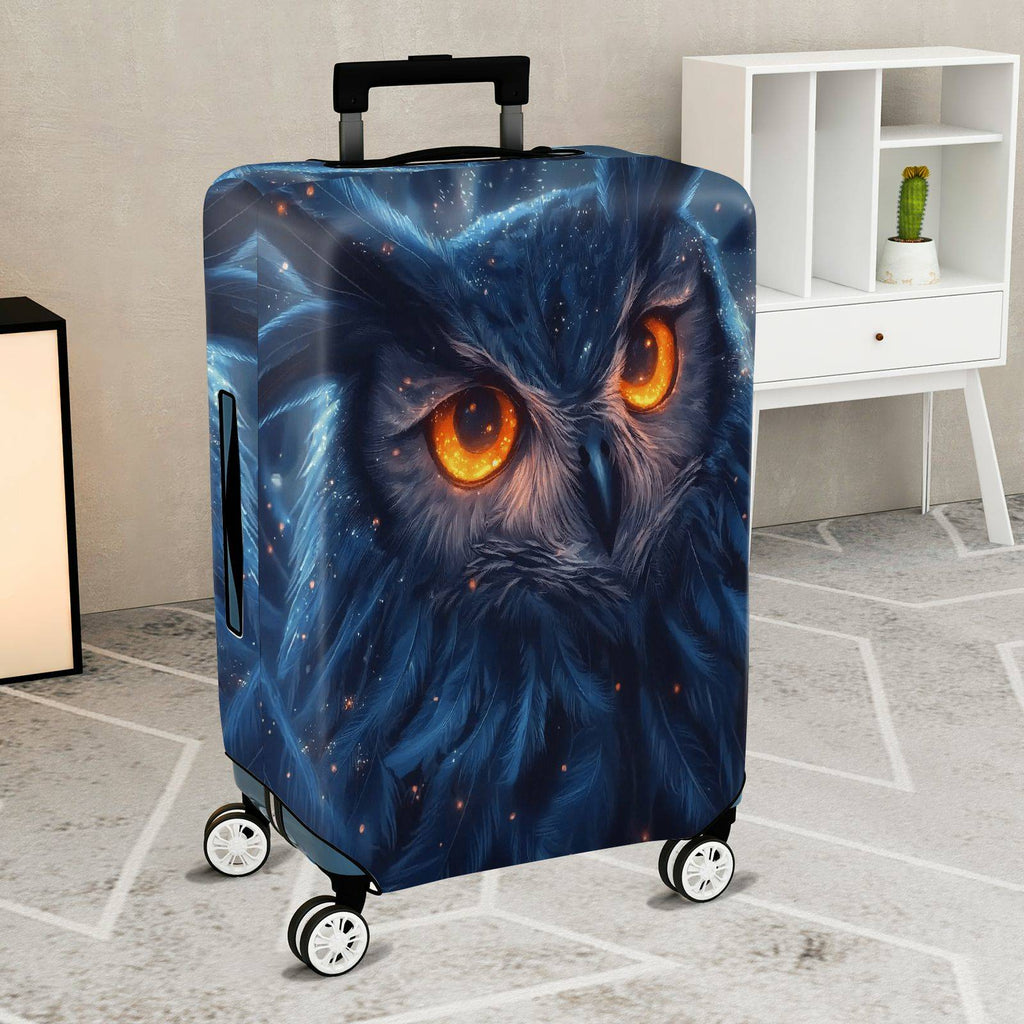1-Piece Starry Night Owl Eyes Glitter Cosmic Universe  Suitcase Luggage Cover, Stretch Protective Sleeve
