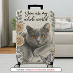 1-Piece Floral Cat Rose Butterfly Artistic  Suitcase Luggage Cover, Stretch Protective Sleeve