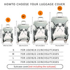 1-Piece Cute Cat Print Artistic Monochrome Stylish Graphic Unique  Suitcase Luggage Cover, Stretch Protective Sleeve