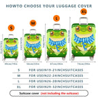 1-Piece Frog Heart Green Cute Fun Animal  Suitcase Luggage Cover, Stretch Protective Sleeve