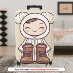1-Piece Cute Lamb Hoodie Boots Smiling  Suitcase Luggage Cover, Stretch Protective Sleeve