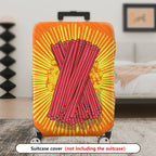 1-Piece Festive Orange Firecrackers Holiday Celebration Vibrant  Suitcase Luggage Cover, Stretch Protective Sleeve