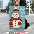 1-Piece Snowman Christmas Winter Holiday Festive Cheer  Suitcase Luggage Cover, Stretch Protective Sleeve