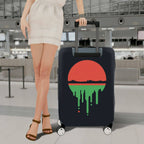 1-Piece Sunset Horizon Dripping Abstract Landscape Art  Suitcase Luggage Cover, Stretch Protective Sleeve